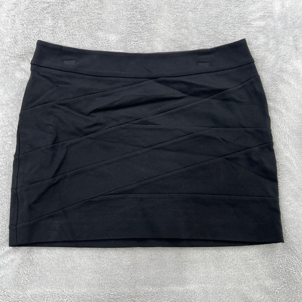 Express Bandage Mini Skirt Size 12 Black Womens Bodycon Crisscross Night Out